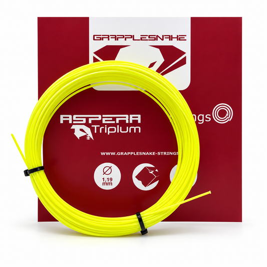 Grapplesnake Aspera Triplum neon tennis string, 1.19 mm, 12 m set.